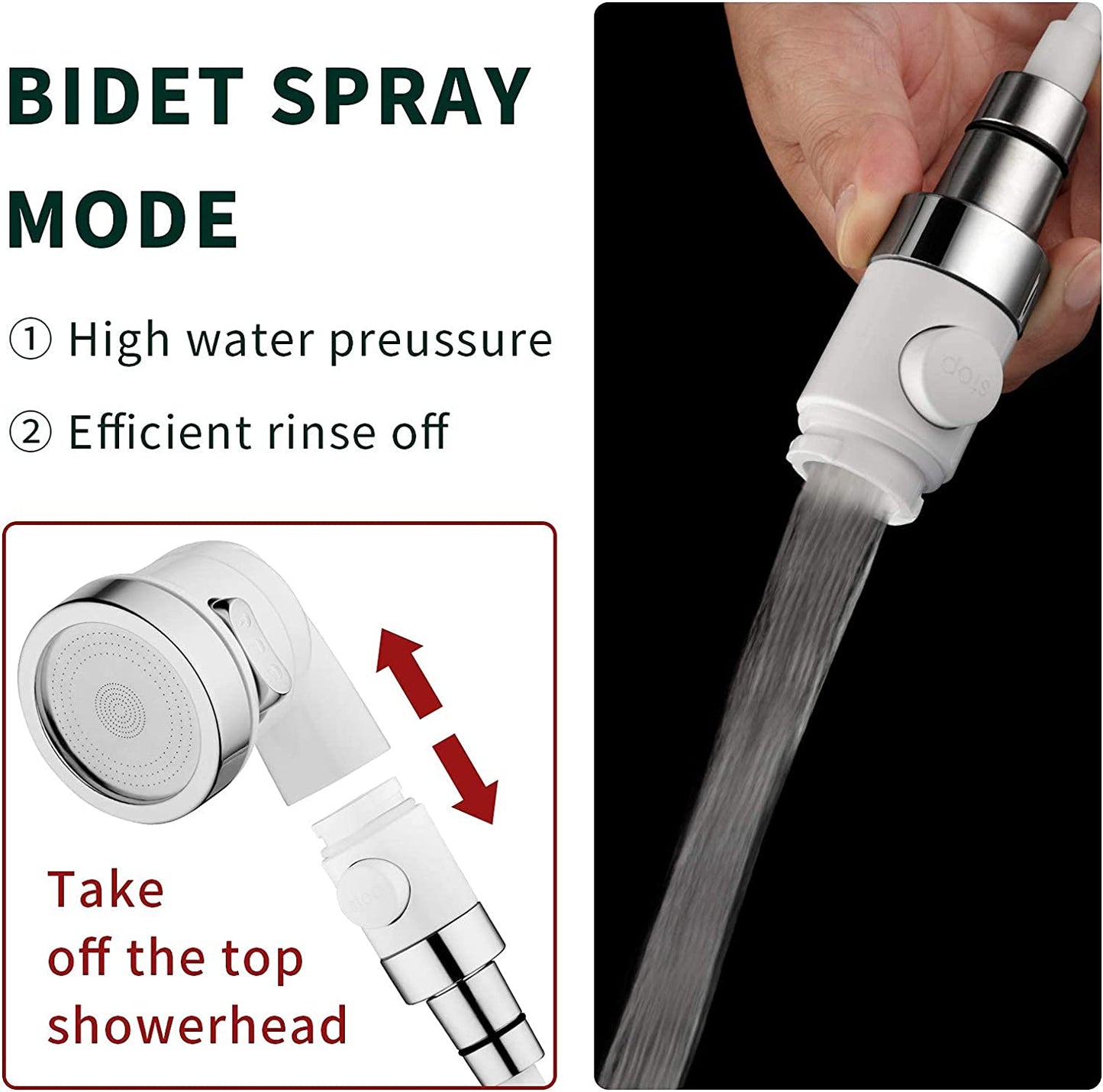 Alcachofa de Ducha Adaptable al Grifo - Manguera Extensible 3m para Bañar Mascotas, Bebés y Uso en Cocina o Baño