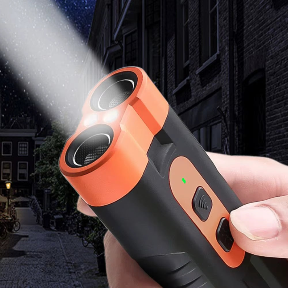 Repelente Ultrasónico Recargable para Perros - Control de Ladridos con Linterna LED, Entrenamiento sin Contacto