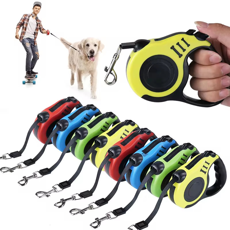 Correa Retráctil para Perros - 3 o 5 Metros, Sistema Automático con Freno y Bloqueo de Seguridad