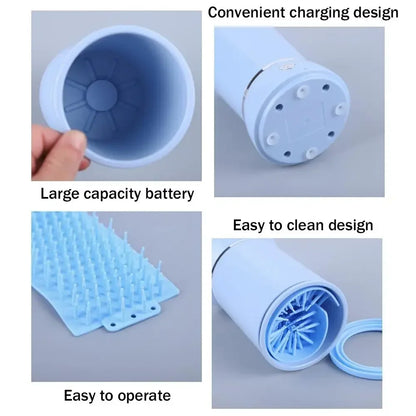 Lavapatas Automático para Perros - Vaso Limpiador de Patas Eléctrico con Carga USB, para Perros Pequeños, Medianos y Grandes