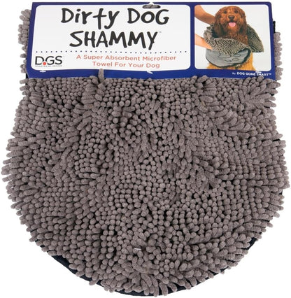 Toalla Ultra Absorbente para Perros - Secado Rápido Antimicrobiana con Bolsillos para las Manos, 79x33 cm, Gris