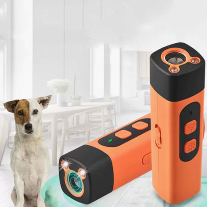 Repelente Ultrasónico Recargable para Perros - Control de Ladridos con Linterna LED, Entrenamiento sin Contacto