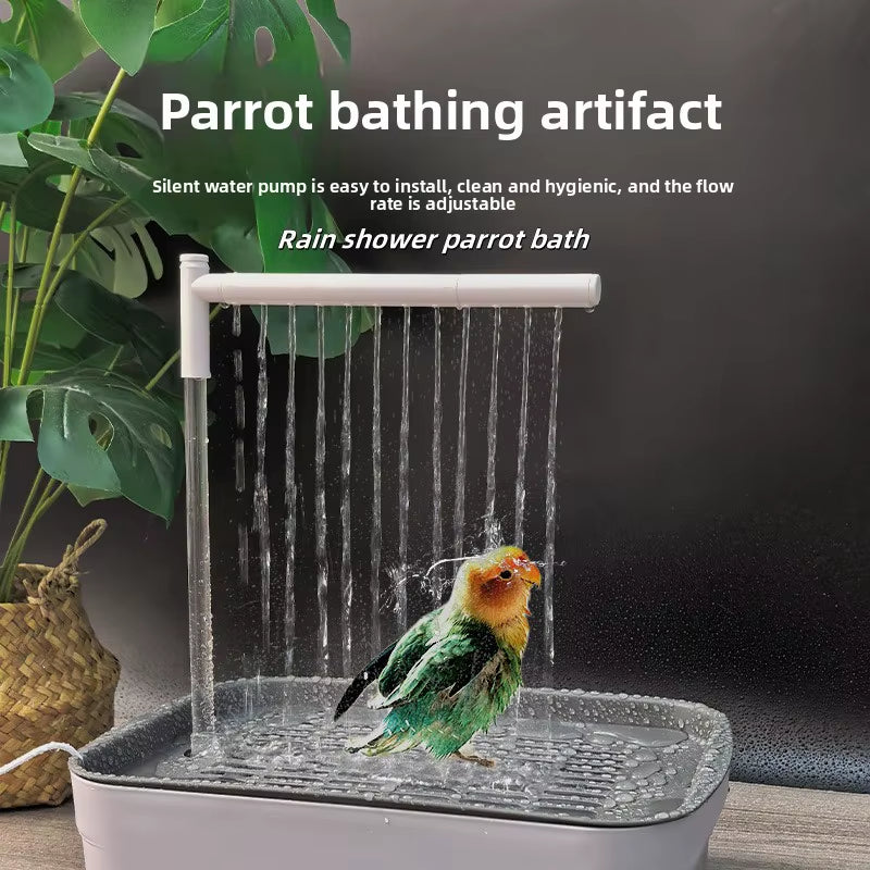 Bañera Automática para Pájaros - Bañera de Sobremesa con Circulación de Agua para Loros y Aves, Carga USB