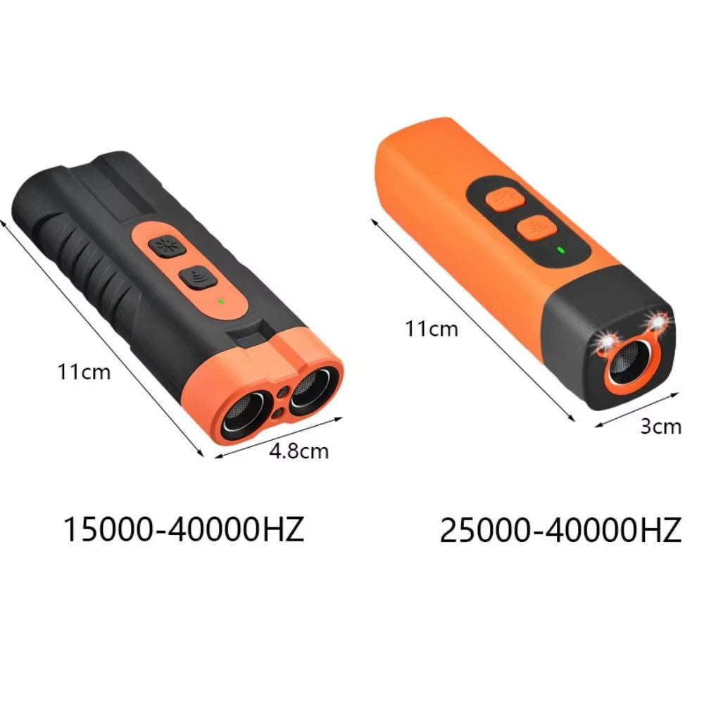Repelente Ultrasónico Recargable para Perros - Control de Ladridos con Linterna LED, Entrenamiento sin Contacto