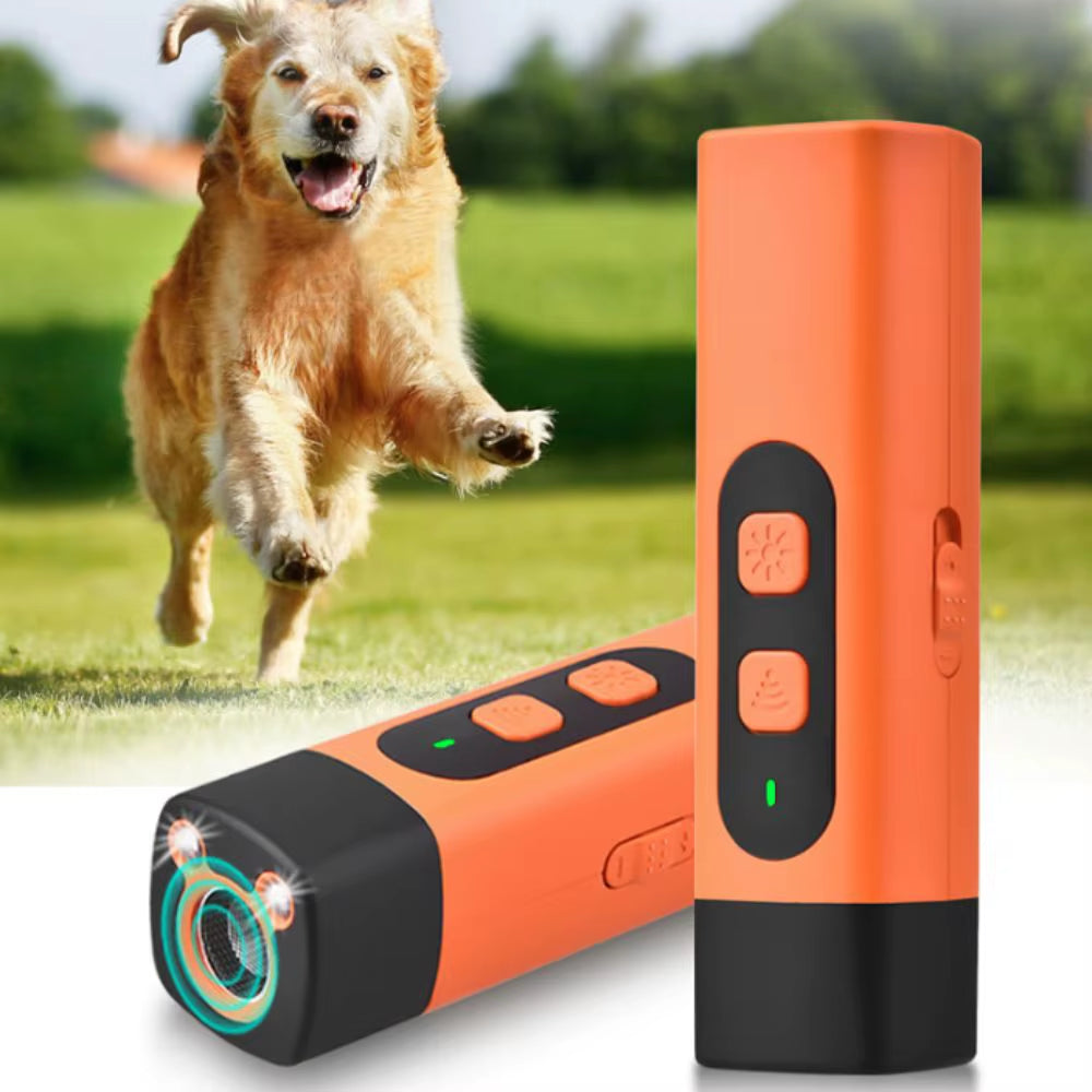 Repelente Ultrasónico Recargable para Perros - Control de Ladridos con Linterna LED, Entrenamiento sin Contacto