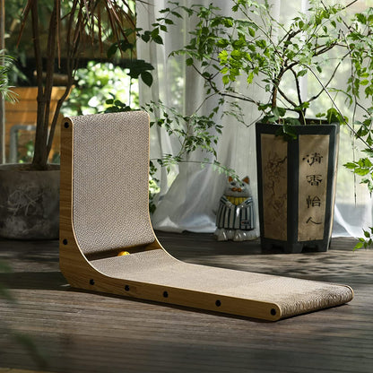 Rascador de Pared para Gatos en L - 68 cm, Cartón Resistente con Pelota de Juego, para Gatos de Interior
