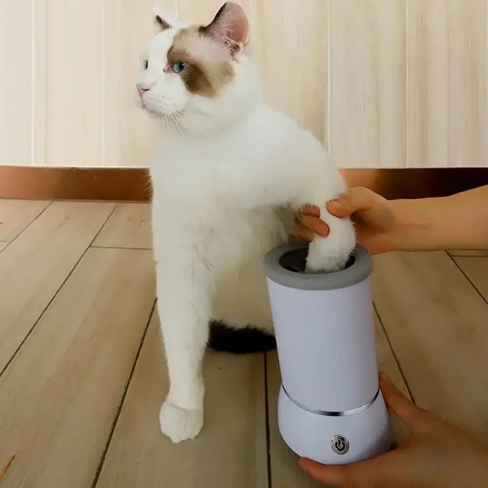 Lavapatas Automático para Perros - Vaso Limpiador de Patas Eléctrico con Carga USB, para Perros Pequeños, Medianos y Grandes