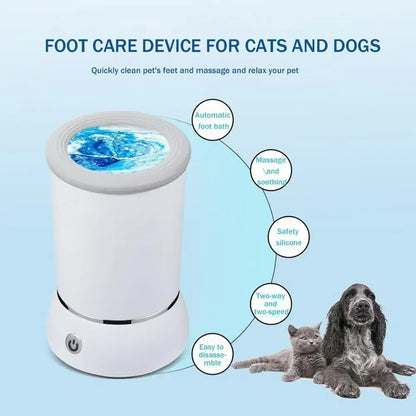 Lavapatas Automático para Perros - Vaso Limpiador de Patas Eléctrico con Carga USB, para Perros Pequeños, Medianos y Grandes